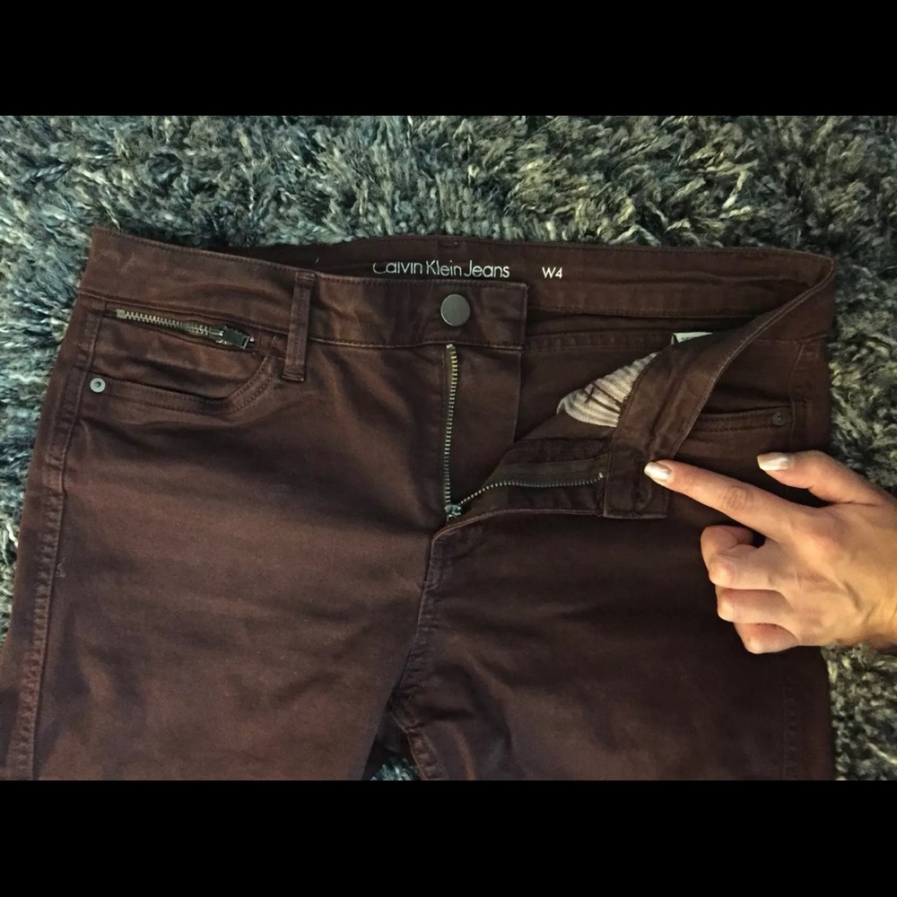Calvin Klein Jeans Skinny, Burgundy, Size 27-28